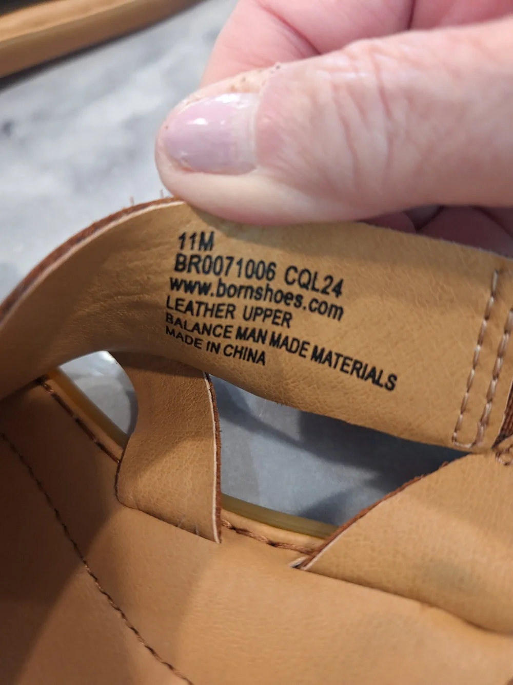 NEW Born 11M Tan Leather Slingback Sandals. Minor Defect